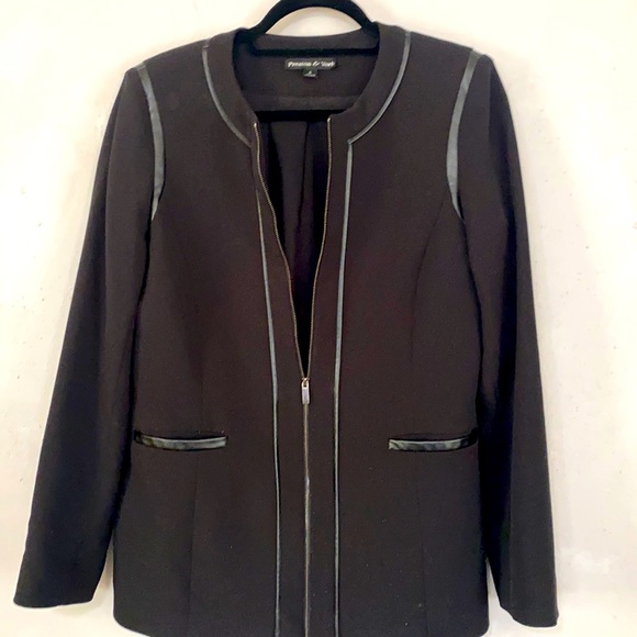 Black leather jacket blazer - Picture 1 of 2